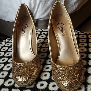 Glitter Gold high heels